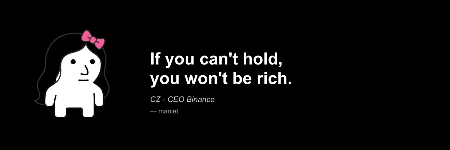 if you can't hold, you won't be rich — CZ, CEO Binance — manlet